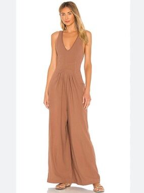 NWT Free People Next Level V-Neck Sleeveless Wide-Leg Jumpsuit